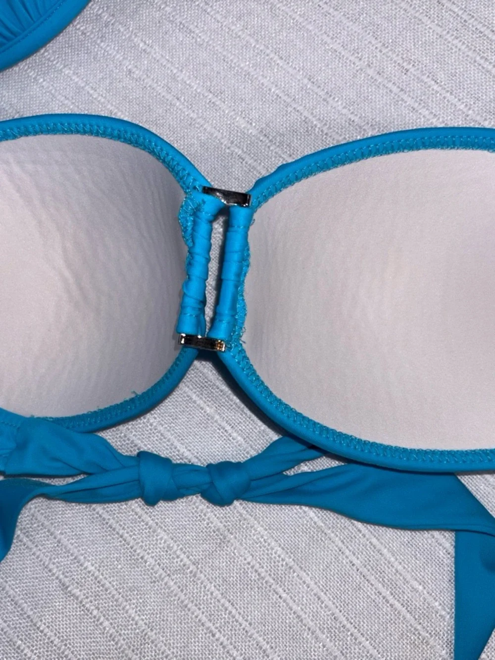 Venus Swim Turquoise Push Up Bikini Set Side Tie Bottom 10 EUC